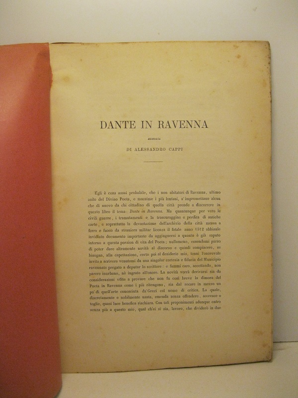 Dante in Ravenna. Memoria